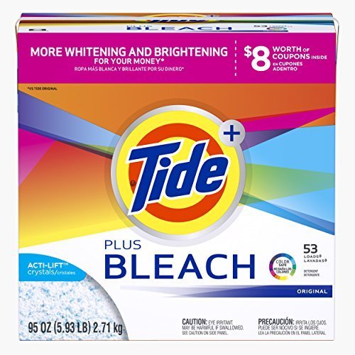 Tide Ultra Plus Bleach Vivid White + Bright Original Powder Laundry Detergent, 95 OZ (Pack of 3) by Tide