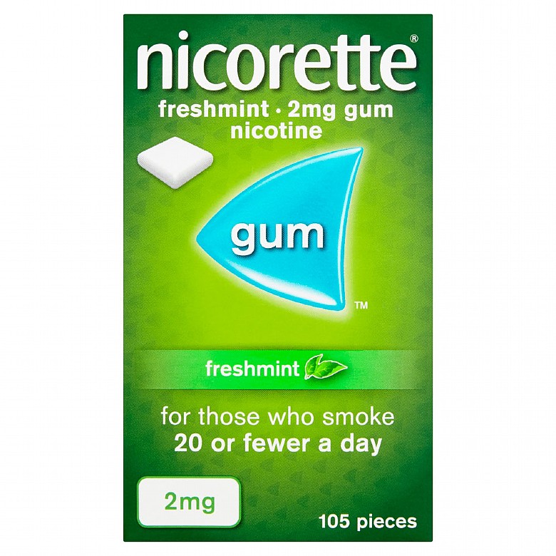 Nicorette Sugar Free Freshmint Gum 2mg, Pack Of 105 Free Delivery