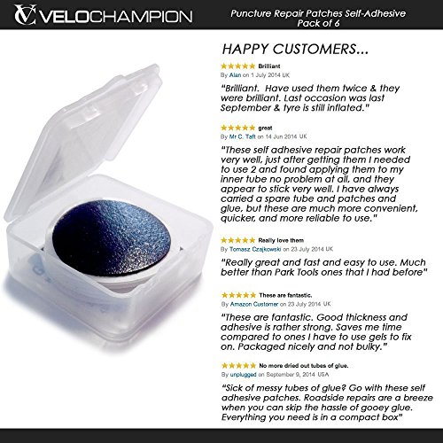 VeloChampion Puncture Repair Patches Self-Adhesive Pack of 6