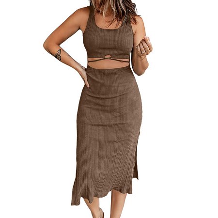 Womens Summer Dresses Casual Women S Fashion Summer Comfortable Sleeveless Vest Solid Color Sexy Dress Cute Sundresses for Women 2313