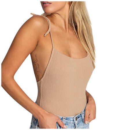 Womens Casual Slim Backless Bage Tie up Cropped Sleeveless Vest Tops Summer Sexy Workout T Shirts Ladies Going Out Party Prom Tees A525-14838