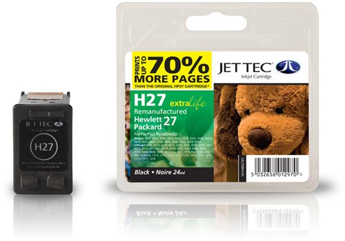 Jettec HP 27 Black Compatible Printer Ink Cartridge for HP Deskjet 3320 3320V 3322 3323 3325 3420 3425 3450 3520 3520V 3520W 3535 3538 3550 3550V 3550