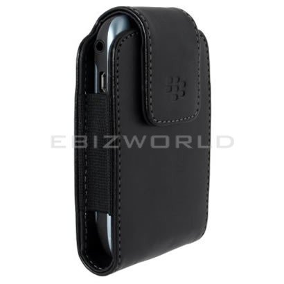 GENUINE BLACKBERRY BLACK LAMBSKIN LEATHER HOLSTER CASE for CURVE 8520 9300 8900 8530 & 9330 with SWIVEL BELT CLIP & ELASTICATED ELASTIC SIDES