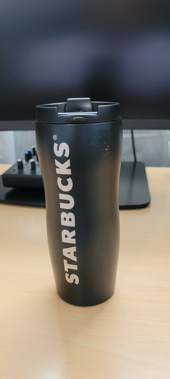 Starbucks Lucy Black Logo Curvy Stainless Steel Tumbler 12 OZ Vacuum Thermos Cup