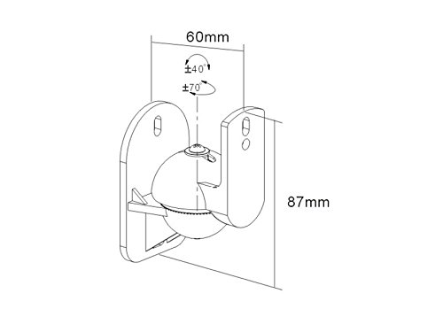 Maclean MC-526 2x Speaker Wall Mount Bracket up to 3,5 KG, Tilt Rotation Swivel Hifi Satellite thumbnail
