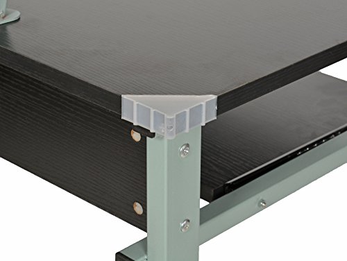 Ts-ideen 11808 Side Computer Desk Labtop Study Table Workstation Swivel Wheels Movable Portable Trolley 15 Mm MDF Design Bureau Office Shelf Metal Bla thumbnail