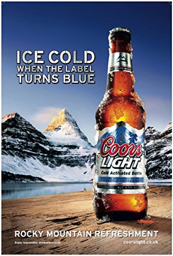 COORS LIGHT LAGER BEER - Advertisement Wall Poster Print - 30CM X 43CM Brand New