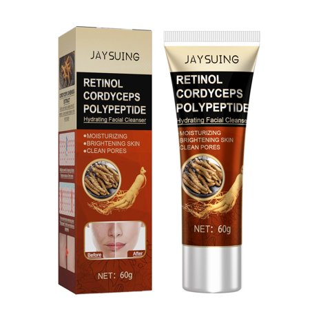 Ksruee Retinol Cordyceps Polypeptide Facial Cleanser | Gentle Natural Facial Cleanser | Moisturizing Face Wash for Dull Skin  Sensitive and Fragile Sk