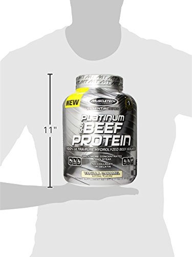 MuscleTech Platinum 100% Beef Protein, Ultra-Pure Hydrolyzed Beef Isolate, Vanilla Caramel, 4.11 Lbs (1.86kg) thumbnail