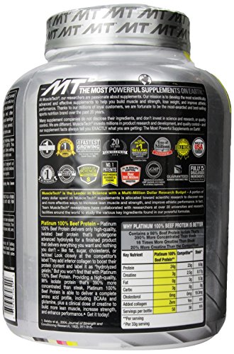 MuscleTech Platinum 100% Beef Protein, Ultra-Pure Hydrolyzed Beef Isolate, Vanilla Caramel, 4.11 Lbs (1.86kg) thumbnail