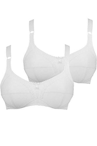 Naturana Pack of 2 Women's Non-wired Soft Bra 5325 40 D 2xWhite