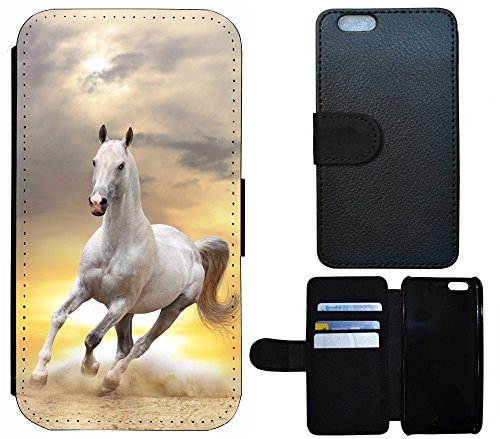 Flip Cover Case for, 1021 Pferd Hengst Weiß, Apple iPhone 6 / 6s