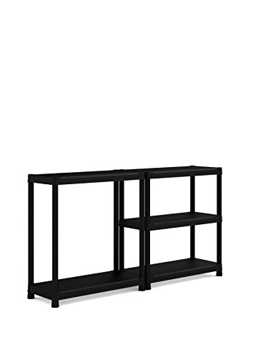 Heavy Duty 5 Tier Plastic Racking Shelf Shelves Shelving Storage Unit - 275 Kg Load Capacity! 55 Kg per Shelf! High or Wide Multi-Functional Units! thumbnail