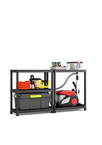 Heavy Duty 5 Tier Plastic Racking Shelf Shelves Shelving Storage Unit - 275 Kg Load Capacity! 55 Kg per Shelf! High or Wide Multi-Functional Units! thumbnail