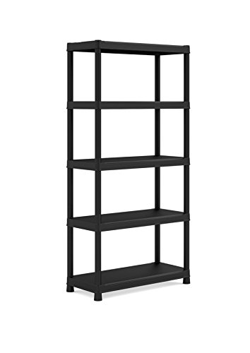 Heavy Duty 5 Tier Plastic Racking Shelf Shelves Shelving Storage Unit - 275 Kg Load Capacity! 55 Kg per Shelf! High or Wide Multi-Functional Units! thumbnail