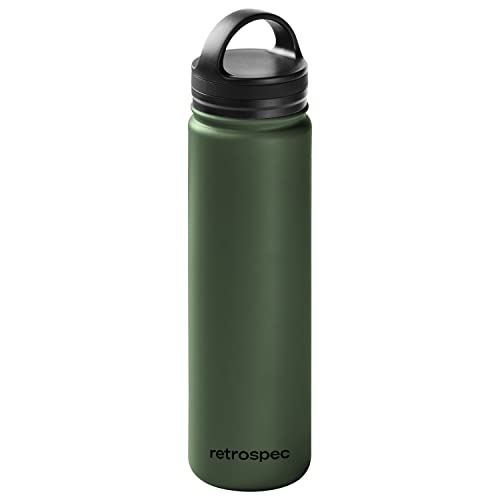 Retrospec Alder Insulated Water Bottle with Straw Lid & Handle Cap - Stainless Steel Wide Mouth Double-Wall Vacuum Insulated Thermos - BPA Free Leakpr thumbnail