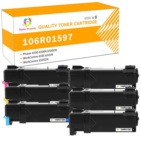 Toner H-Party Compatible Toner Cartridge for Xerox 106R01597 106R01594 106R01595 106R01596 Phaser 6500 6500N 6500DN  WorkCentre 6505 6505N 6505D Print