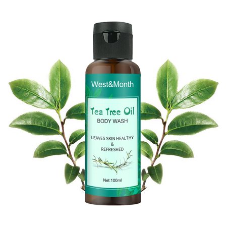 TAONMEISU 100ml Natural Tea Tree Body Wash Portable Tea Tree Essential Oil Shower Gel for Adults Teens Skin Cleanser Moisturizing Body Wash for Men Wo