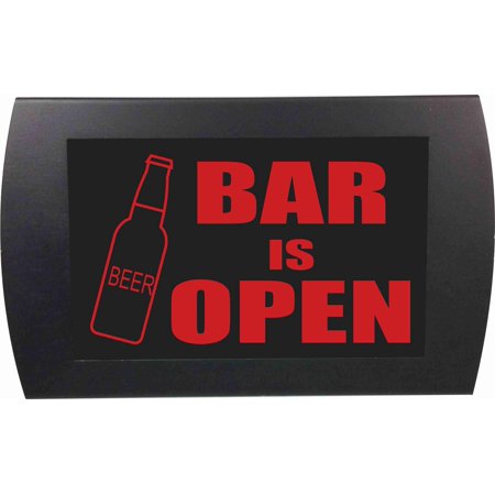 AMERICAN RECORDER -  BAR IS OPEN  (Beer Bottle) LED Lighted Sign