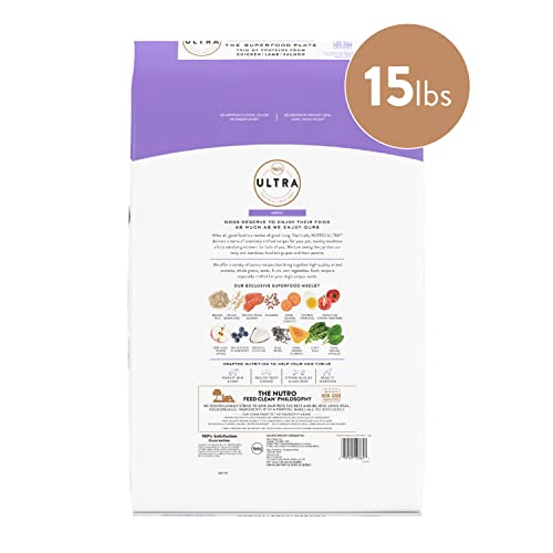 NUTRO ULTRA Adult High Protein Natural Dry Dog Food with a Trio of Proteins from Chicken, Lamb and Salmon, 15 Lb. Bag thumbnail