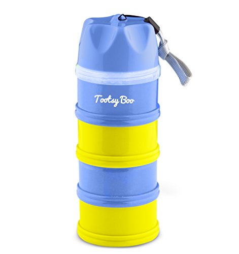 Tootsy Boo Formula Milk Powder Dispenser and Snack Container ? up to 4 Feedings ? Complete Separation of Formula Between Compartments ? Straps on to B