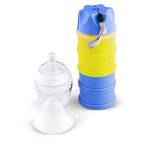 Tootsy Boo Formula Milk Powder Dispenser and Snack Container ? up to 4 Feedings ? Complete Separation of Formula Between Compartments ? Straps on to B thumbnail