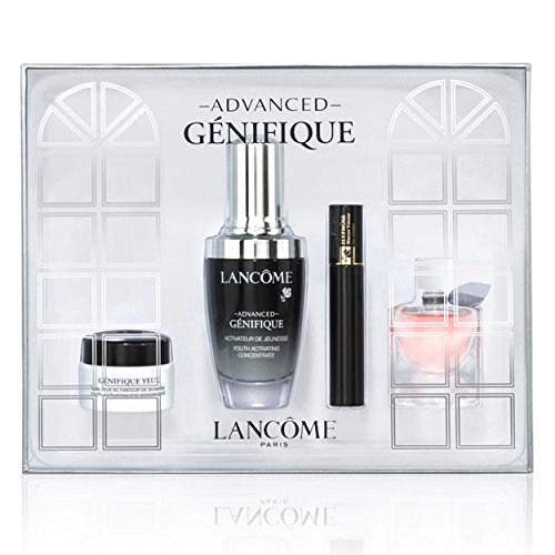 Lancome Gift Set Advanced Genifique Serum 30ml, Genifique Eye Care 5ml, Hypnose Mascara 2ml and La Vie Est Belle EDP 4ml.