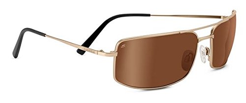 Serengeti 8306 Treviso Sunglass, Satin Soft Gold Frame, Polarized Drivers Gold Lens