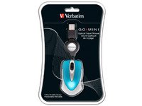 Verbatim Go Mini Optical Travel Mouse - Mouse - Right and Left-handed - Optical - Wired - USB - Caribbean Blue