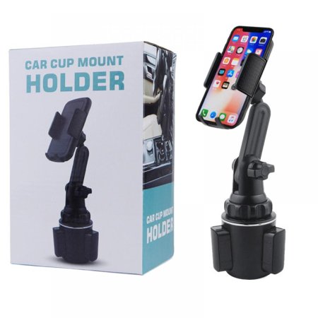 MEROTABLE Mobile Phone Holders Car Cup Holder Stand Cradle 360 Degree Adjustable Holder for Xiaomi iPhone 12  XS Max  XS  XR Black