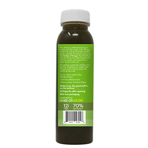 Wedderspoon Apple Cider Drinking Vinegar with Manuka Honey, Boost, Matcha Lemon Cayenne, 10 Fl Oz thumbnail