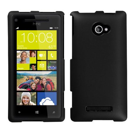 Hard Rubberized Case for HTC Windows Phone 8X 6990 - Black