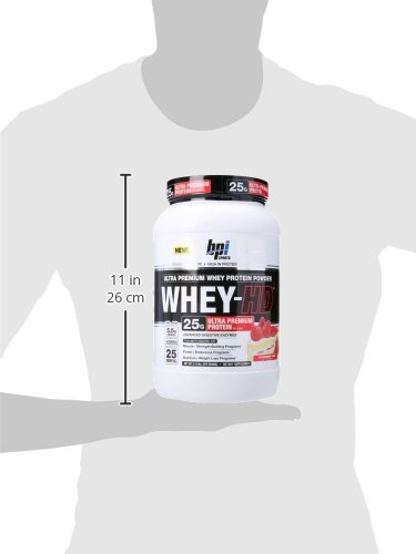 BPI Sports Whey-HD Ultra Premium Whey Protein Powder, Strawberry Cake, 2 Pound thumbnail