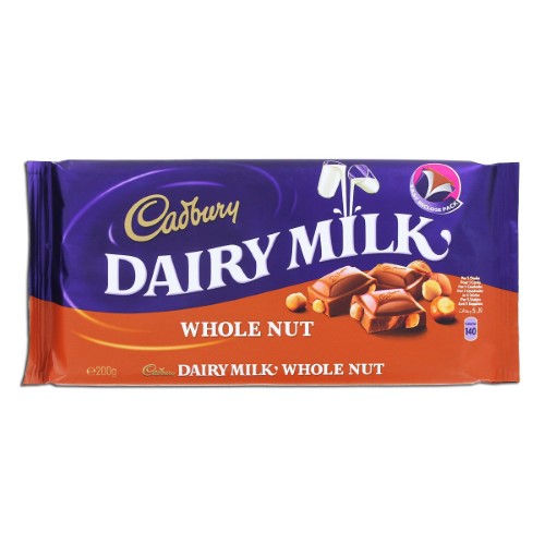 Cadbury Dairy Milk Whole Nut Bar (180g)