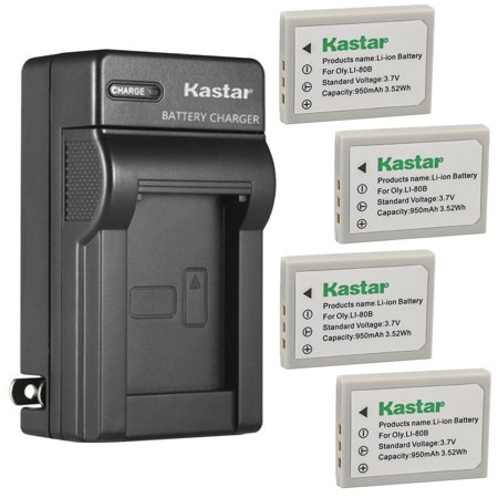 Kastar 4-Pack Battery and AC Wall Charger Replacement for Sealife DS7210  Nytech DS-8210 DS8210  Nytech DS-8310  DS8310  Nytech DM-6331  DM6331  Nytec