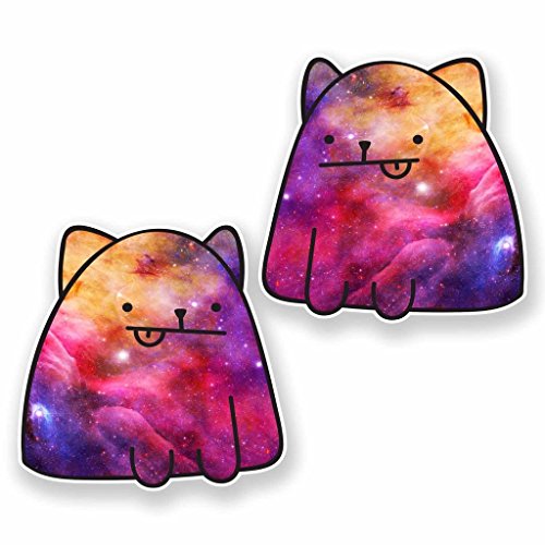 2 X 10cm/100mm Interstellar Cat Vinyl Sticker Decal Laptop Car Travel Luggage Label Tag #9657 thumbnail