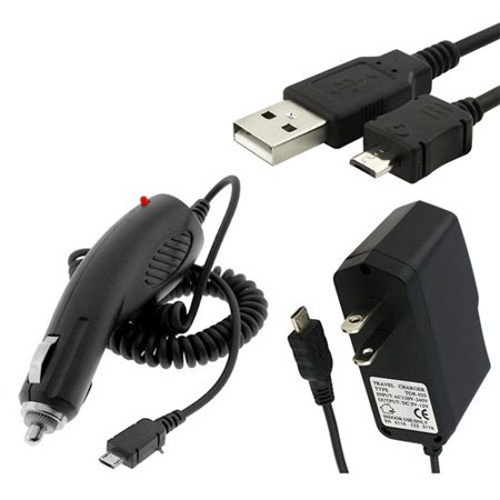 For HTC Windows Phone 8X HTC 6990 HTC Zenith (at & T  T-Mobile  Verizon) Premium Combo Pack - Wall Charger + Car Charger + Micro USB Cable