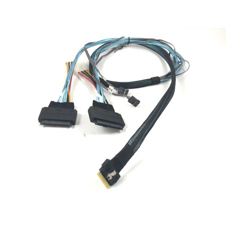 ‌SlimSAS 8i S‌FF-8654 to 2 X SFF-8639 U.3 Cable - 1 Meter