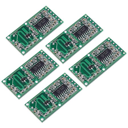 Deoxygene 5 PCS Microwave Doppler Motion Detector Sensor RCWL-0516 Module Board Switch for Arduino Raspberry PI