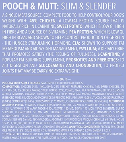 Pooch & Mutt - Complete Dry Dog Food - Slim & Slender (Grain Free & 100% Natural) - Chicken & Sweet Potato, 2kg