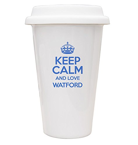 BLUE Keep Calm and Love Watford ECO Mug TXT 0701