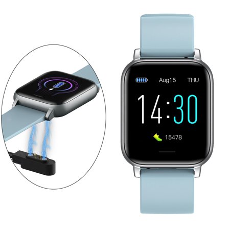 2 Packs 1.3  2021 NEW Women Fashion Bluetooth Smart Watch Bracelet Pedometer 170mAh（Light Blue） Sale 2554