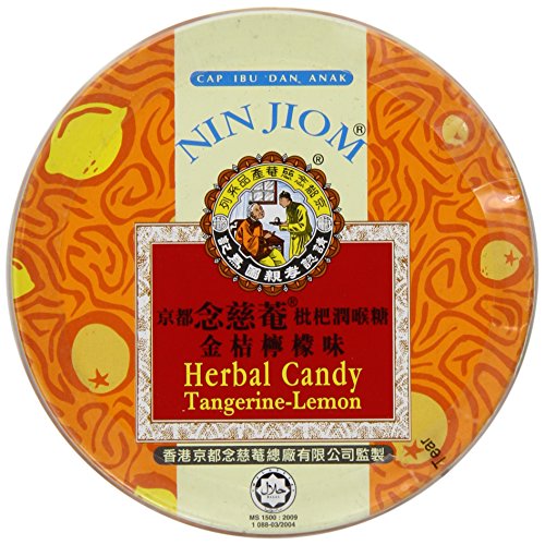 Nin Jiom Herbal Candy - Tangerine-Lemon (Kamkat) Flaour (Tin) 60g
