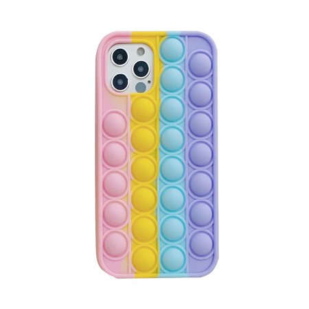 Liacowi Silicone Phone Case  Bubble Pop with Portable Ring  Fidget Toy
