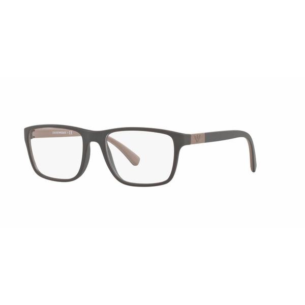 Emporio Armani Mens EA3091 5509 Brown Plastic Rectangle Eyeglasses