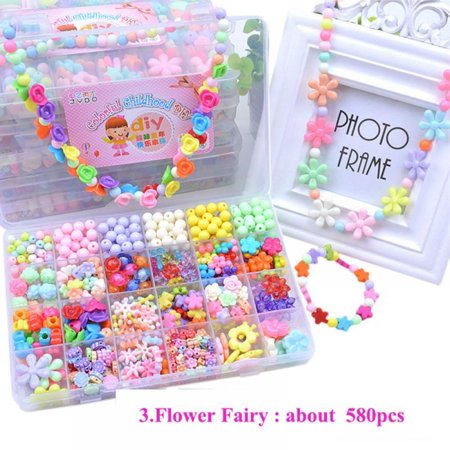 500 Pcs Beads for Girls Toys Kids Jewelry Making Kit Pop-Bead Art and Craft Kits DIY Bracelets Necklace Hairband and Rings Toy for Age 3 4 5 6 7 8 Yea