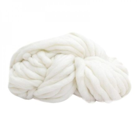 MEROTABLE Super Bulky Arm Knitting Wool Yarn for DIY Knitting/crochet/carpet/hats White
