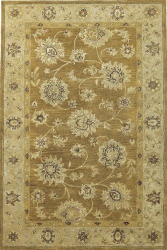 KAS Rugs 4807 Kasmir Allover Kashan Area Rug, 5 by 8-Feet, Coffee/Beige