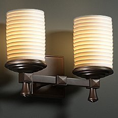 Deco 2-Light Bath Bar, Justice Design Group POR-8532-10-SAWT-NCKL 2J9UQ (721957)