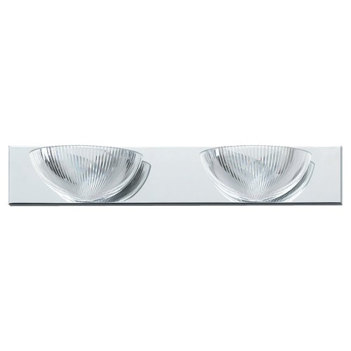 Sea Gull Lighting 4723-05 Oceanic Two-Light Vanity, Chrome Finish with Clear Ribbed Acrylic Diffuser
